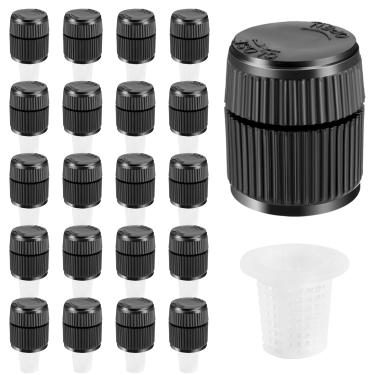 Imagem de 25 cabeças de borbulhador, fluxo de água ajustável, cabeça de borbulhador de irrigação de cogumelos para rosca macho de 1,27 cm, cabeças de emissores de spray de irrigação por gotejamento para árvores