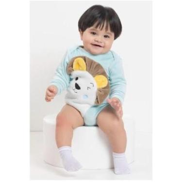Imagem de Body Longo Plush Bebê Bordado Neutro Lessa Kids Inverno 8925-Unissex