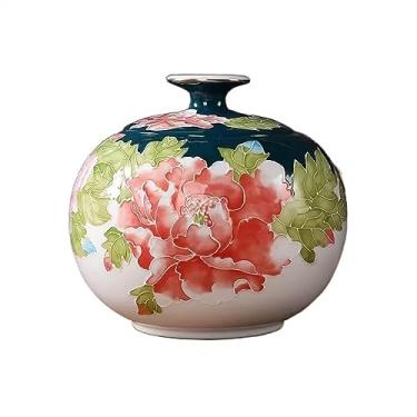 Imagem de Recipiente de armazenamento de chá, flores pintadas à mão, representando vasilha dourada de cerâmica, recipiente de vedação de cerâmica, recipiente de chá de kung fu, pote de chá doméstico grande