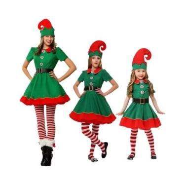 Imagem de Fantasia De Papai Noel Elfo Verde Para Crianças E Adultos, Cosplay De 