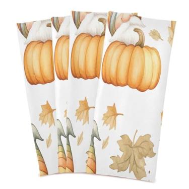 Imagem de xigua Conjunto de 4 panos de prato de cozinha de gnomos aquarela de outono, toalhas de cozinha de secagem rápida altamente absorventes para limpeza de pratos e limpeza manual, 71 x 45 cm