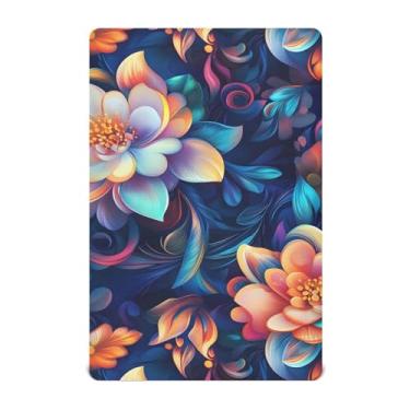 Imagem de xigua Lençol de berço com elástico de flores de fantasia para meninas e meninos, macio e respirável, adequado para berço padrão e cama infantil 71 x 132 cm