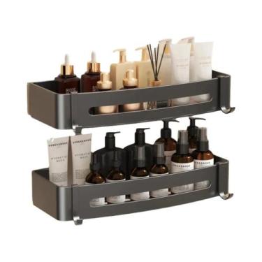 Imagem de Organizador De Prateleira De Banheiro Montado Na Parede Sem Furos, Sup