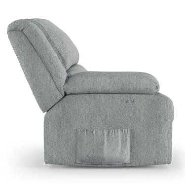 Imagem de Poltrona Do Papai Reclinável Melim Power Touch Massagem Linho Cinza Fh1 - D'rossi