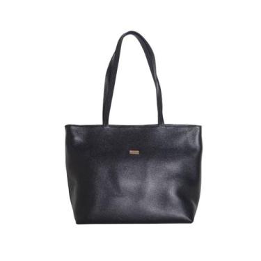 Imagem de Bolsa Feminina Grande Dayane Magalhães Couro Preta - DM, Preto, UN