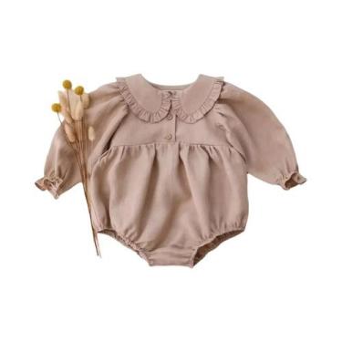 Imagem de Macacão Floral De Algodão Para Bebê Menina Com Renda, Roupas De Verão 