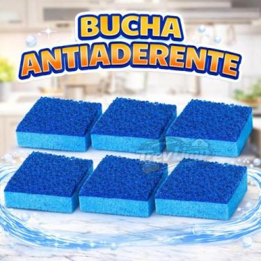 Imagem de Esponja Antiaderente Multiuso Não Risca Panelas Pratos Inox Alta Quali