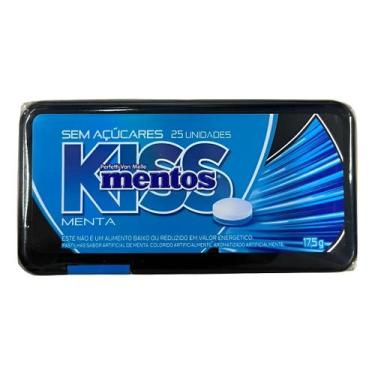 Imagem de Pastilhas bala mentos kiss flat sem açúcar 1 lata 17,5gr sabor:menta, 