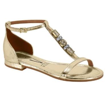 Imagem de Sandalia vizzano rasteira ref 6370.841.30591 feminino, 37, Dourado