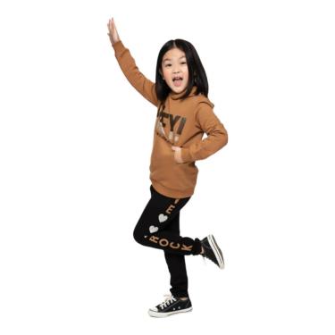 Imagem de Conjunto Rock Moletom Menina Malwee Kids Terra+Preto-Feminino