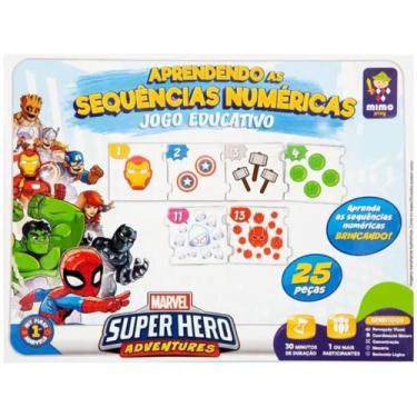 Imagem de Jogo Educativo Sequencia Numerica Vingadores 25 Peças - Mimo