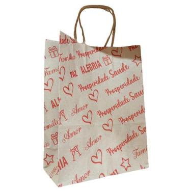 Imagem de 10 Sacola Presente Festa Natal Ano Novo Réveillon 24X10X33Cm - Db