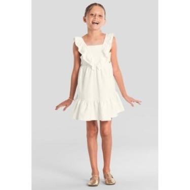 Imagem de Vestido infantil menina em cotton texturizado Brandili-Feminino