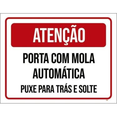 Imagem de Placa Acm Porta Mola Automática Puxe Solte 18X23 - Sinalizo