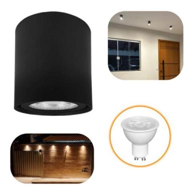 Imagem de Spot Redondo Sobrepor em Teto e Gesso Direcionavel + Lampada Led Branc