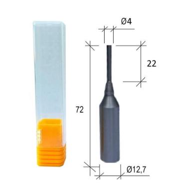 Imagem de Fresa Router CNC Corte Ø4 x AC 22mm x H Ø12,7mm x 3 Cortes - hzp Cente
