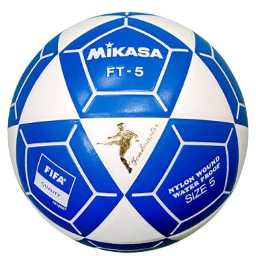 Imagem de Bola de futebol Mikasa FT5 Goal Master, branco/azul, tamanho 5