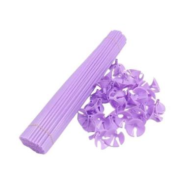 Imagem de Suporte De Balão De Látex Branco De 30cm Com Copo Para Decoração De Ca