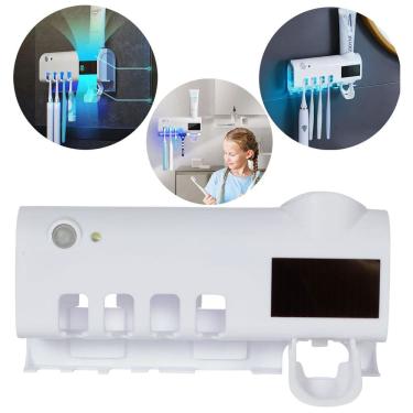 Imagem de Suporte De Escovas Uv + Dispenser Automático Pasta De Dente