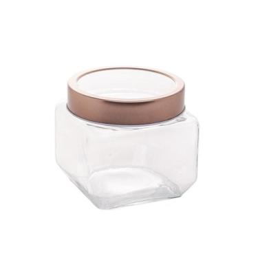 Imagem de Pote Lyor Gastro Rosé de Vidro e Metal e Acrílico 800ml - Wolff