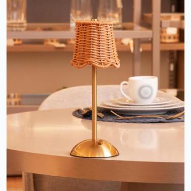 Imagem de Luminária de Mesa Led 3 Tons Usb Lagoon Dourada Metal - Wolff