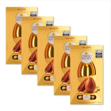 Imagem de Ovo De Páscoa Ferrero Rocher Ao Leite Kit 5 Unidades 137,5G.