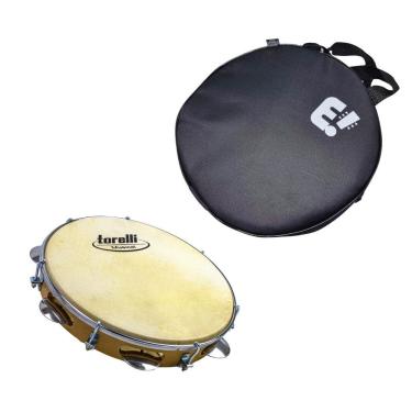 Imagem de Kit Pandeiro 10`` Abs Natural Pele Animal + Bag Acolchoada