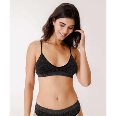 Imagem de Sutiã Top Sem Costura Brilho Lurex Marisa Preto-06006, Preto, 42