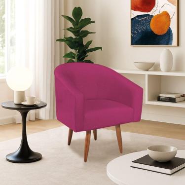 Imagem de Poltrona Decorativa Jade Design Moderno Sala De Estar Quarto Escritório Confortável Luxo Pés Palito Suede Pink