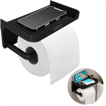 Imagem de Suporte Porta Papel Higiênico De Parede Adesivo Prateleira Celular Len