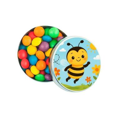 Imagem de Kit 30 Latinhas Lembrancinhas Abelhinha Cor: Prateado - Gil Festa Kids