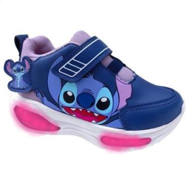 Imagem de Tênis Infantil Mini Pé Feminino Luz Led Tira Auto Colante Confortável Estiloso-Feminino