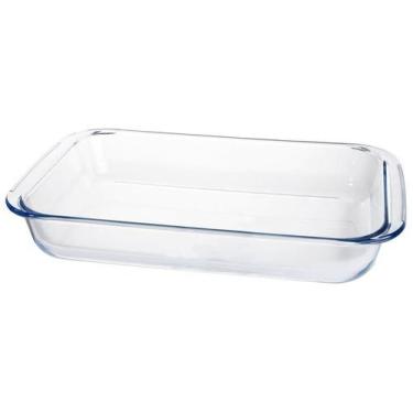 Imagem de Travessa Assadeira de Vidro Borossilicato Retangular Forno Servir 2,2l