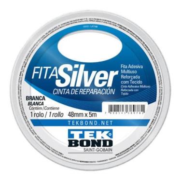 Imagem de Fita Adesiva Multiuso - Silver - 48mmx5m - Tek Bond - Branco - TEKBOND
