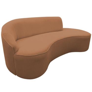 Imagem de Sofá Curvo 03 Lugares 180cm Eron Braço Direito Bouclé Terracota - Nexta Casa