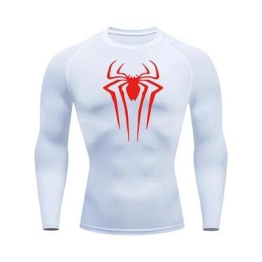 Imagem de Camiseta Masculina De Compressão De Manga Longa Com Estampa De Aranha,