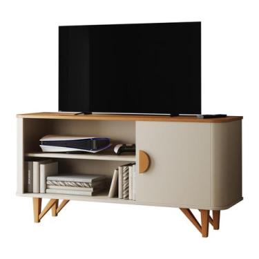 Imagem de Rack Venice 120cm para TV até 50" com Pés em Madeira Maciça - Loja Doc