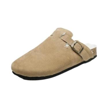 Imagem de Mules De Couro Camurça Masculinos E Femininos, Sapatos De Inverno Conf