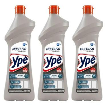 Imagem de Kit com 3 Limpadores Multiuso 2 em 1 com Álcool Ypê 500ml