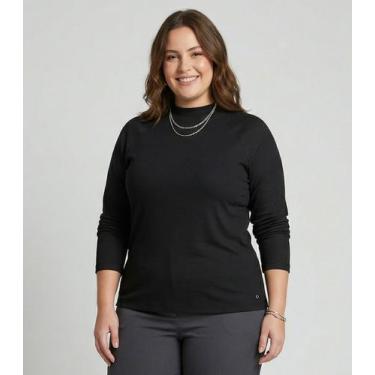 Imagem de Blusa Manga Longa Plus Size Secret Glam Preto, Plus G2, Preto