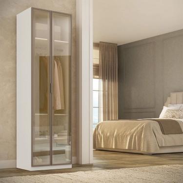 Imagem de Guarda-roupa Modular 2 Portas Reflecta com Gavetas 90cm Altezza Branco