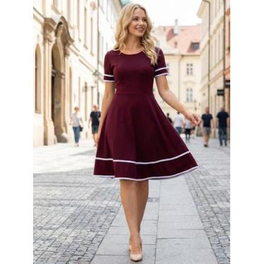 Imagem de Vestido Rodado Moda Evangélica Casamento Civil Madrinha - Universo Do 