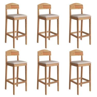 Imagem de Conjunto 6 Banquetas Altas Capri para Cozinha e Bancada com Estilo Mod