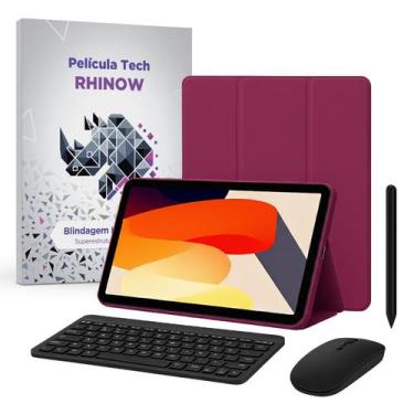 Imagem de Kit Capa Vinho Slim para Xiaomi Redmi Pad SE 11": Película de vidro + 