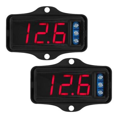 Imagem de Kit 2 Voltímetros Taramps VTR 1000 - Visor Vermelho - Kit de Produtos