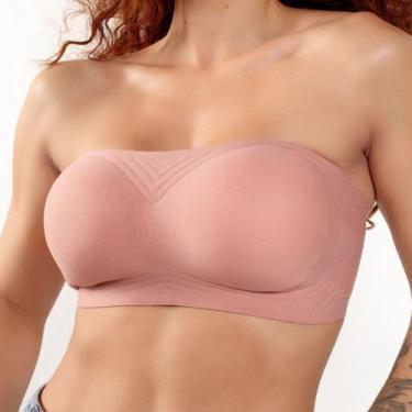 Imagem de Sutiã Comfort Line sem alça Com Sustentação Fita UP, Rose, M (40-42)