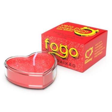 Imagem de Vela para massagem beijável morango fogo da paixão 20g - sexy fantasy