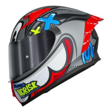 Imagem de Capacete Norisk Flow Kob Cinza e Vermelho Cor:Cinza+VermelhoTamanho:56