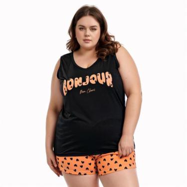 Imagem de Pijama Feminino Plus Size Regata e Short Baby doll Verão - PIJAMAS VIÇ