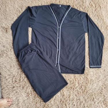 Imagem de Pijama Feminino Plus Size Americano Aberto de Botões Inverno - PIJAMAS